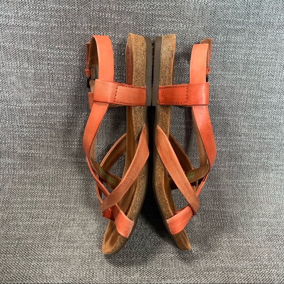 Bussola Maynila Leather Strappy Sandal Flip Flop Orange Womens 8.5 US EUR 39 - Picture 8 of 13